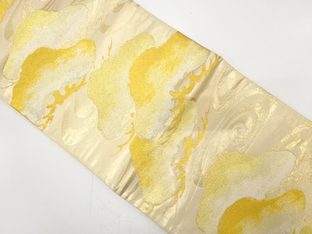 JAPANESE KIMONO / ANTIQUE FUKURO OBI / SILK / WOVEN STREAM & PINE